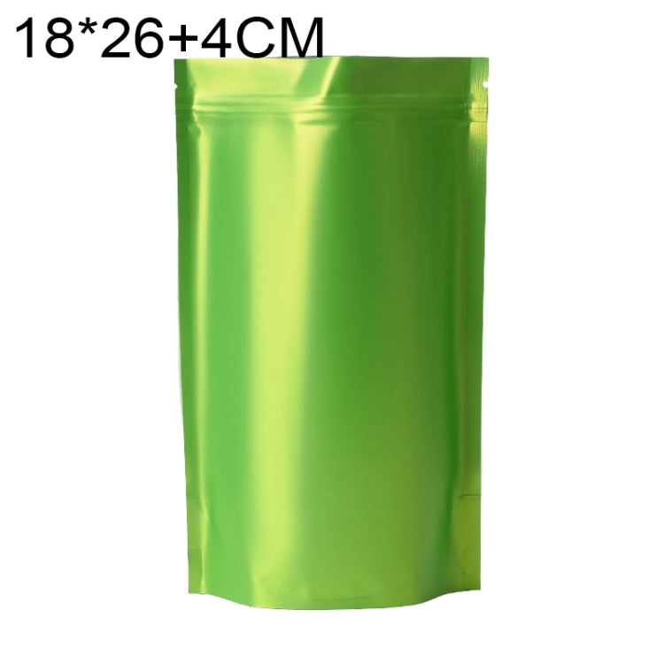 100 PCS/Set Matte Aluminum Foil Snack Stand-up Pouch, Size:18x26+4cm(Green) - Preservation Supplies by buy2fix | Online Shopping UK | buy2fix