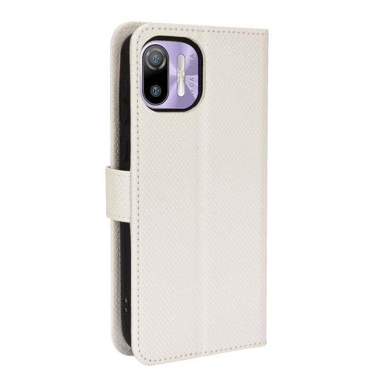 For Ulefone Note 6/ Note 6P Diamond Texture Leather Phone Case(White) - Ulefone Cases by buy2fix | Online Shopping UK | buy2fix