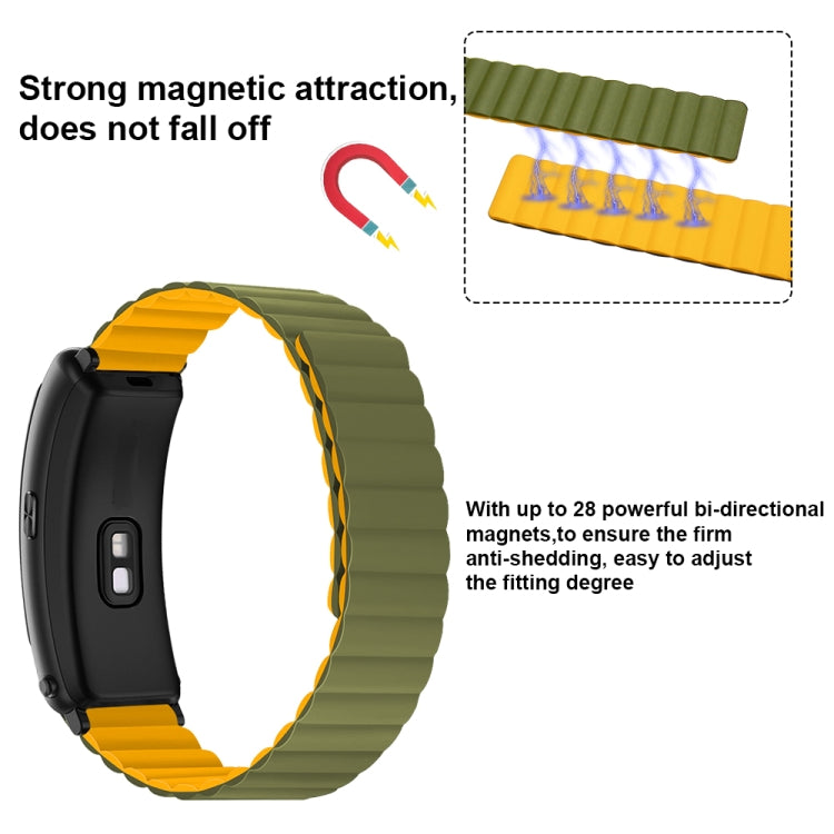 For Fitbit Charge 5 Silicone Magnetic Watch Band(Grey Orange) - Watch Bands by buy2fix | Online Shopping UK | buy2fix