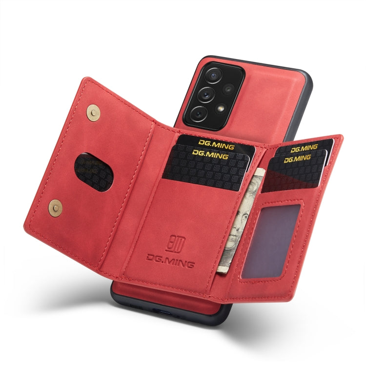 For Samsung Galaxy A73 5G DG.MING M2 Series 3-Fold Multi Card Bag + Phone Case(Red) - Galaxy Phone Cases by DG.MING | Online Shopping UK | buy2fix