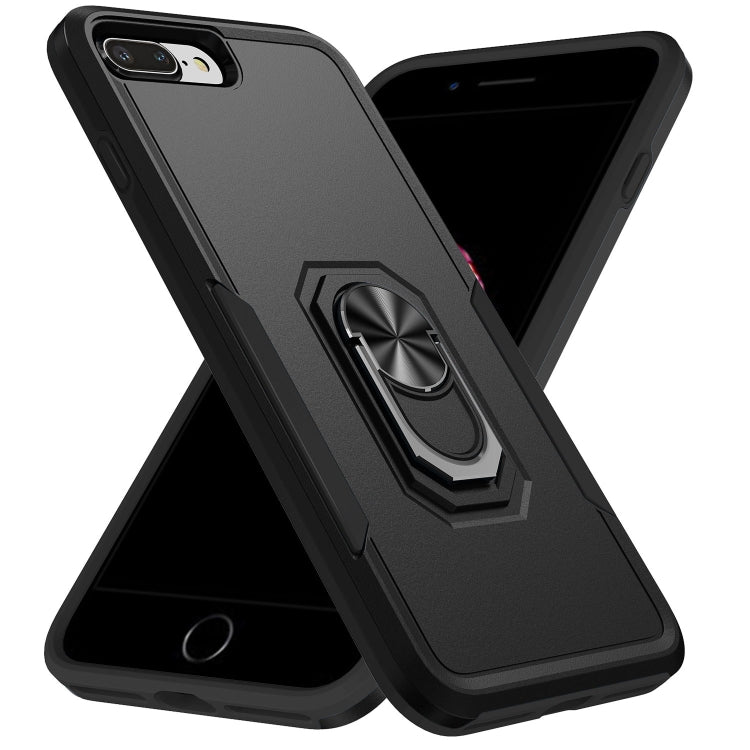 Pioneer Armor Heavy Duty PC + TPU Holder Phone Case For iPhone 8 Plus / 7 Plus(Black) - More iPhone Cases by buy2fix | Online Shopping UK | buy2fix