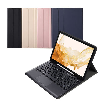 A800B-A Split Bluetooth Keyboard Leather Case with Holder & Pen Slot & Touchpad For Samsung Galaxy Tab S8+ X800(Black) - Samsung Keyboard by buy2fix | Online Shopping UK | buy2fix