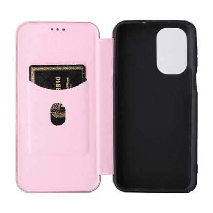 For Ulefone Note 13P Carbon Fiber Texture Horizontal Flip PU Phone Case(Pink) - Ulefone Cases by buy2fix | Online Shopping UK | buy2fix