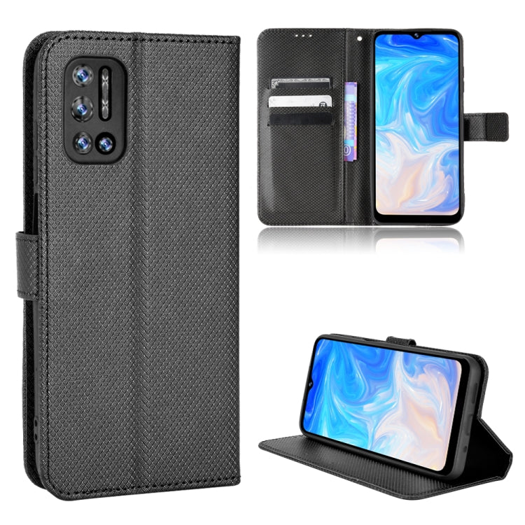 For DOOGEE N40 Pro Diamond Texture Leather Phone Case(Black) - Doogee Cases by buy2fix | Online Shopping UK | buy2fix