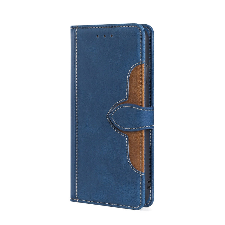 For Doogee N40 Pro Skin Feel Straw Hat Magnetic Buckle Leather Phone Case(Blue) - Doogee Cases by buy2fix | Online Shopping UK | buy2fix