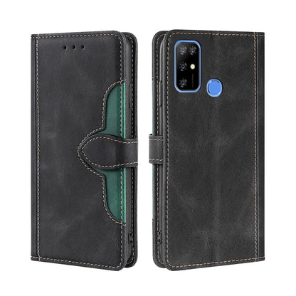 For Doogee X96 Pro Skin Feel Straw Hat Magnetic Buckle Leather Phone Case(Black) - Doogee Cases by buy2fix | Online Shopping UK | buy2fix