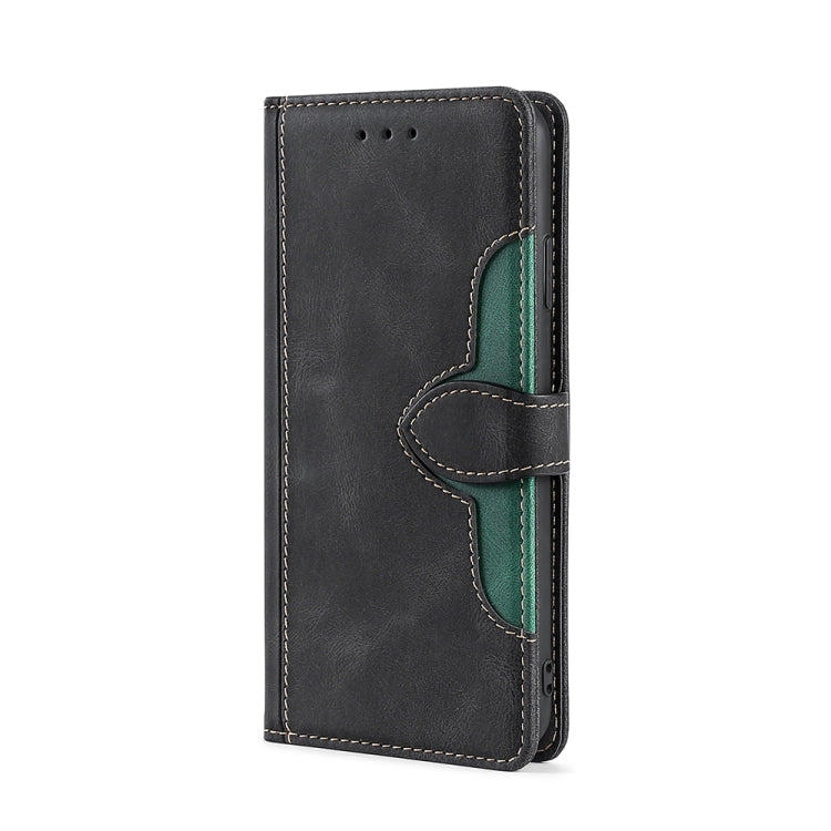 For Doogee X96 Pro Skin Feel Straw Hat Magnetic Buckle Leather Phone Case(Black) - Doogee Cases by buy2fix | Online Shopping UK | buy2fix