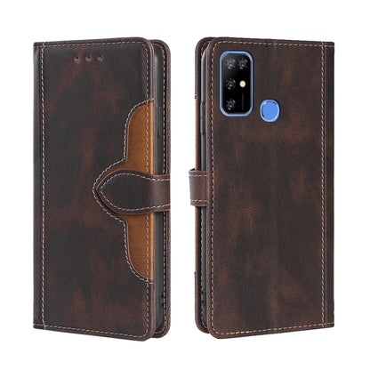 For Doogee X96 Pro Skin Feel Straw Hat Magnetic Buckle Leather Phone Case(Brown) - Doogee Cases by buy2fix | Online Shopping UK | buy2fix