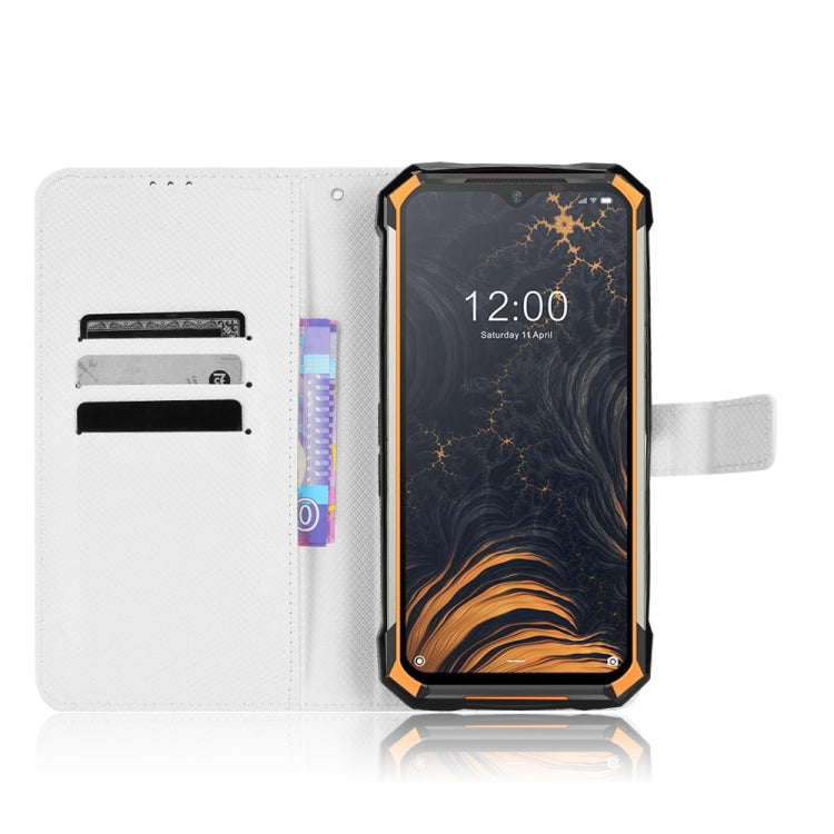 For Doogee S88 Pro / S88 Plus Diamond Texture Leather Phone Case(White) - Doogee Cases by buy2fix | Online Shopping UK | buy2fix