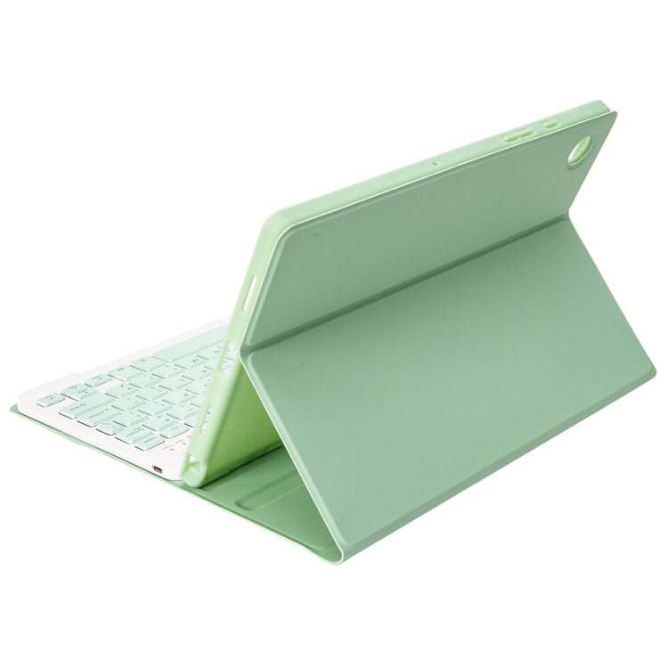 A08B Candy Color Bluetooth Keyboard Leather Case with Pen Slot For Samsung Galaxy Tab A8 10.5 2021 SM-X200 / SM-X205(Light Green) - Samsung Keyboard by buy2fix | Online Shopping UK | buy2fix