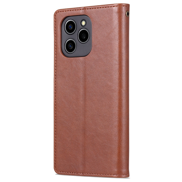 For Honor 60 SE AZNS Sheepskin Texture Flip Leather Phone Case(Brown) - Honor Cases by AZNS | Online Shopping UK | buy2fix