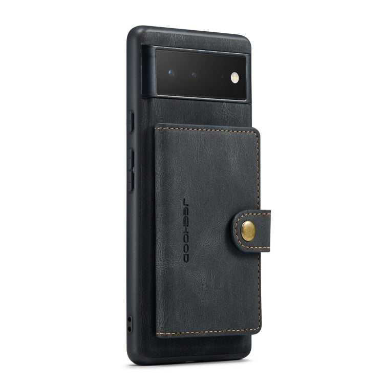 For Google Pixel 7 Pro 5G JEEHOOD Retro Magnetic Detachable Wallet Phone Case(Black) - Google Cases by JEEHOOD | Online Shopping UK | buy2fix