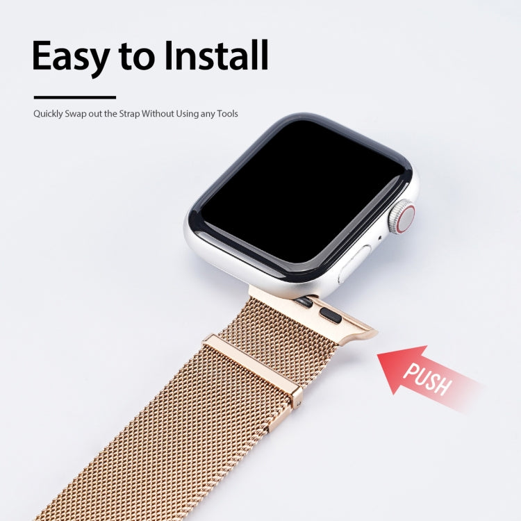 DUX DUCIS Milanese Watchband For Apple Watch Series 9&8&7 41mm / SE 3&SE 2&6&SE&5&4 40mm / 3&2&1 38mm(Gold) - Watch Bands by DUX DUCIS | Online Shopping UK | buy2fix