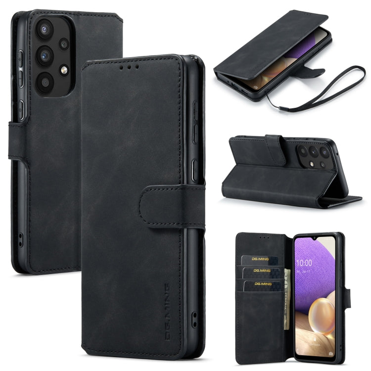 For Samsung Galaxy A33 5G DG.MING Retro Oil Edge Flip Leather Phone Case(Black) - Galaxy Phone Cases by DG.MING | Online Shopping UK | buy2fix