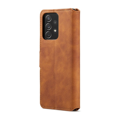 For Samsung Galaxy A73 5G DG.MING Retro Oil Edge Flip Leather Phone Case(Brown) - Galaxy Phone Cases by DG.MING | Online Shopping UK | buy2fix