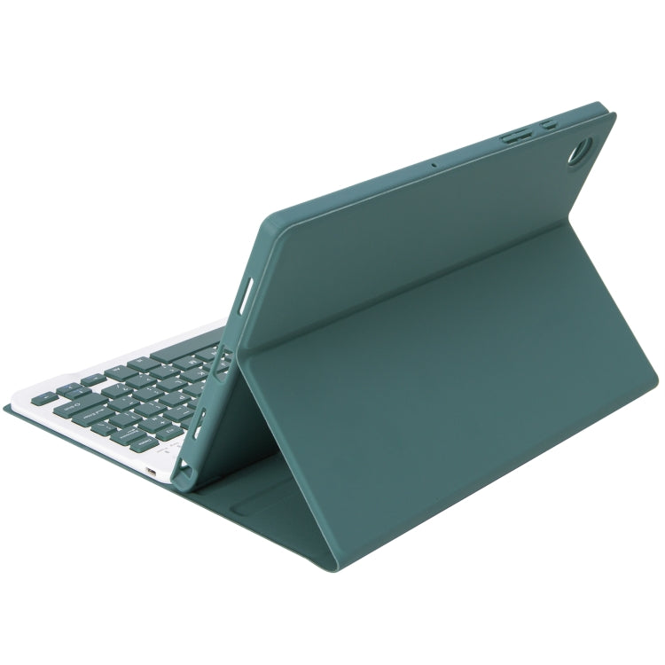 A610B Candy Color Bluetooth Keyboard Leather Case with Pen Slot For Samsung Galaxy Tab S6 Lite 10.4 inch SM-P610 / SM-P615(Dark Green) - Samsung Keyboard by buy2fix | Online Shopping UK | buy2fix