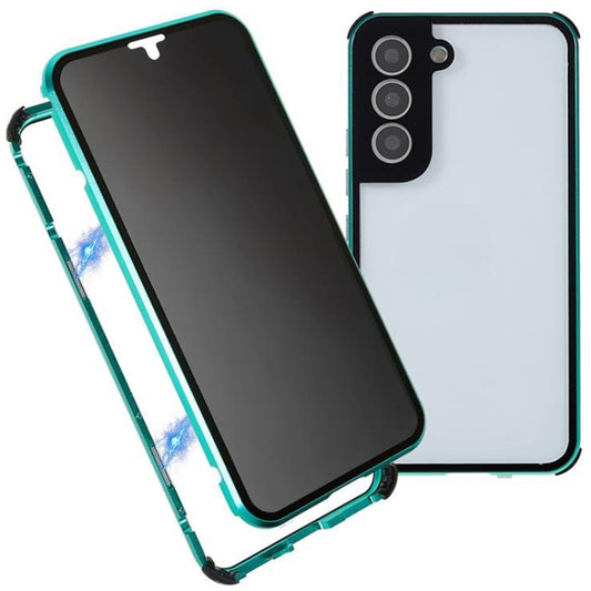 For Samsung Galaxy S22 5G Anti-peeping Magnetic Double-sided Tempered Glass Phone Case(Green) - Galaxy S22 5G Cases by buy2fix | Online Shopping UK | buy2fix