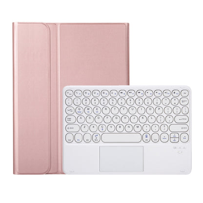 YA700B-A  Lambskin Texture Voltage Round Keycap Bluetooth Keyboard Leather Case with Touchpad For Samsung Galaxy Tab S8 11 inch SM-X700 / SM-X706 & S7 11 inch SM-X700 / SM-T875(Rose Gold) - Samsung Keyboard by buy2fix | Online Shopping UK | buy2fix