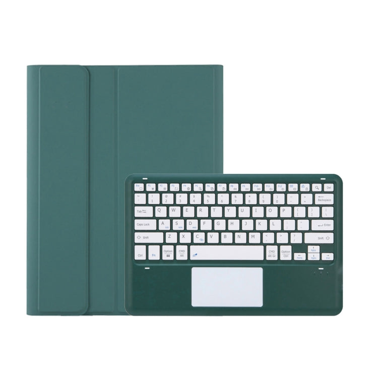 T12B-A Detachable Touch Pad Bluetooth Keyboard Leather Tablet Case For iPad Pro 12.9 inch 2021/2020/2018(Dark Green) - For iPad Pro by buy2fix | Online Shopping UK | buy2fix