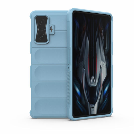 For Xiaomi Redmi K50 Gaming Magic Shield TPU + Flannel Phone Case(Light Blue) - Xiaomi Cases by buy2fix | Online Shopping UK | buy2fix