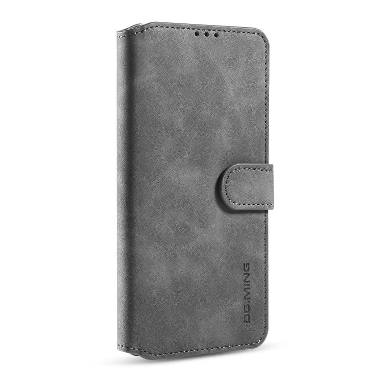 For Galaxy A51 DG.MING Retro Oil Side Horizontal Flip Case with Holder & Card Slots & Wallet(Grey) - Galaxy Phone Cases by DG.MING | Online Shopping UK | buy2fix