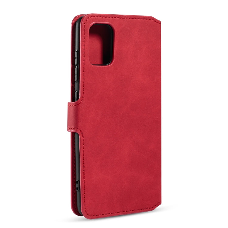 For Galaxy A71 DG.MING Retro Oil Side Horizontal Flip Case with Holder & Card Slots & Wallet(Red) - Galaxy Phone Cases by DG.MING | Online Shopping UK | buy2fix