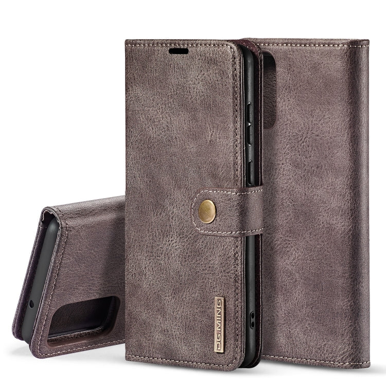 For Galaxy S20 DG.MING Crazy Horse Texture Flip Detachable Magnetic Leather Case with Holder & Card Slots & Wallet(Grey) - Galaxy Phone Cases by DG.MING | Online Shopping UK | buy2fix