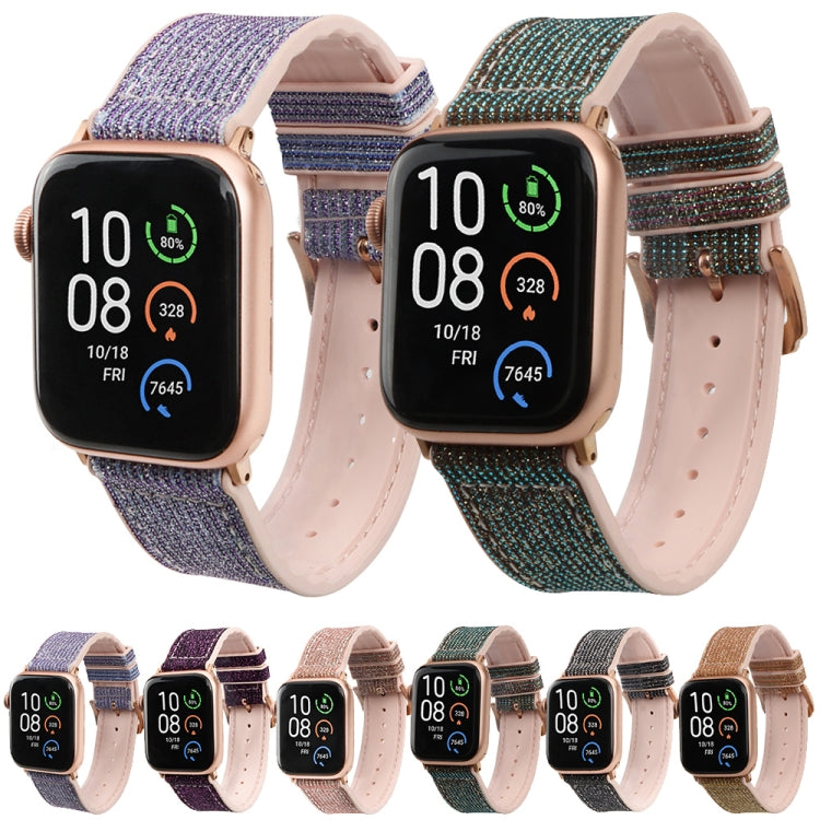 Glitter Starry Sky Watch Band For Apple Watch Ultra 49mm&Watch Ultra 2 49mm / Series 9&8&7 45mm / SE 3&SE 2&6&SE&5&4 44mm / 3&2&1 42mm(Dark Purple) - Watch Bands by buy2fix | Online Shopping UK | buy2fix