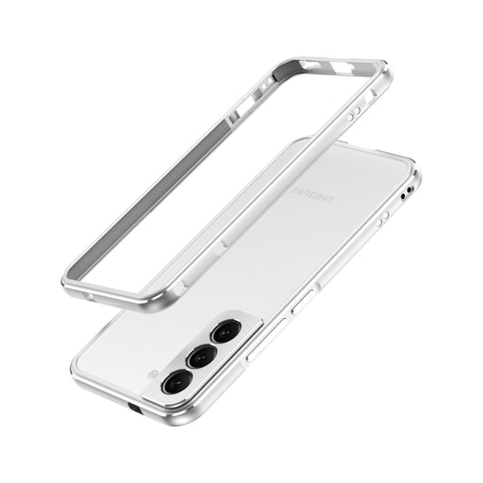 For Samsung Galaxy S22+ 5G Aurora Series Lens Protector + Metal Frame Protective Phone Case(Silver) - Galaxy S22+ 5G Cases by buy2fix | Online Shopping UK | buy2fix