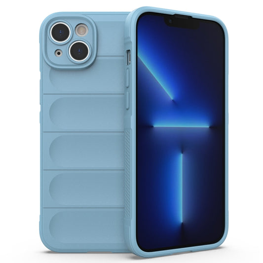 For iPhone 14 Plus Magic Shield TPU + Flannel Phone Case (Light Blue) - iPhone 14 Plus Cases by buy2fix | Online Shopping UK | buy2fix