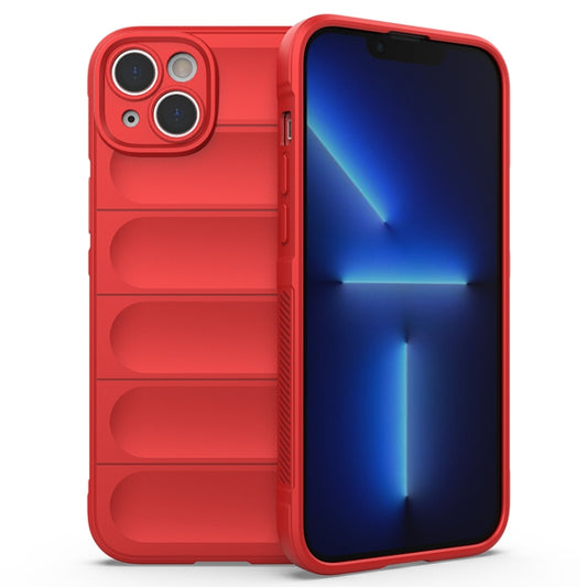 For iPhone 14 Plus Magic Shield TPU + Flannel Phone Case (Red) - iPhone 14 Plus Cases by buy2fix | Online Shopping UK | buy2fix
