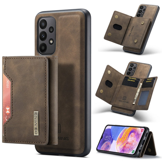 For Samsung Galaxy A23 5G DG.MING M2 Series 3-Fold Multi Card Bag Phone Case(Coffee) - Galaxy Phone Cases by DG.MING | Online Shopping UK | buy2fix