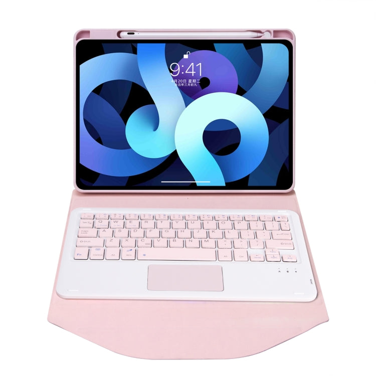 Z11B-A Pen Slot Touchpad Bluetooth Keyboard Leather Tablet Case For iPad Pro 11 2021/2020/2018(Pink) - For iPad Pro by buy2fix | Online Shopping UK | buy2fix