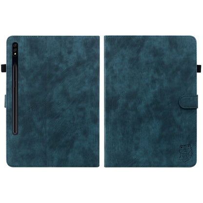 For Samsung Galaxy Tab S9 Tiger Pattern Flip Leather Tablet Case(Dark Blue) - Galaxy Tab S9 Cases by buy2fix | Online Shopping UK | buy2fix