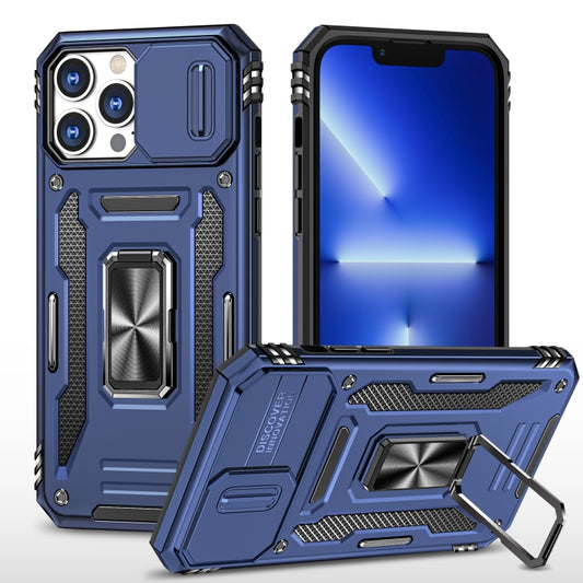 For iPhone 13 Pro Max Armor PC + TPU Camera Shield Phone Case (Navy Blue) - iPhone 13 Pro Max Cases by buy2fix | Online Shopping UK | buy2fix