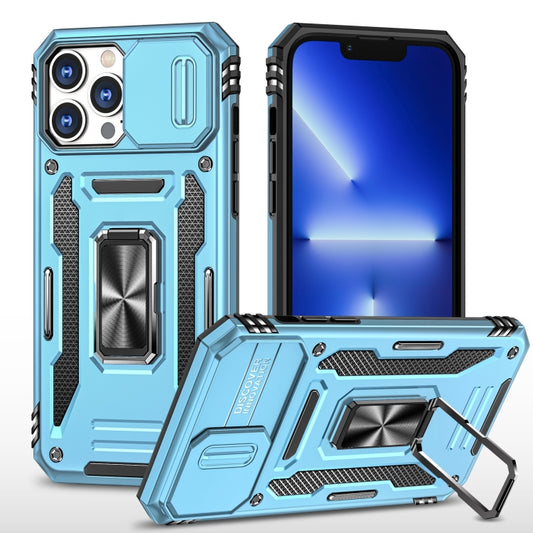 For iPhone 13 Pro Max Armor PC + TPU Camera Shield Phone Case (Light Blue) - iPhone 13 Pro Max Cases by buy2fix | Online Shopping UK | buy2fix