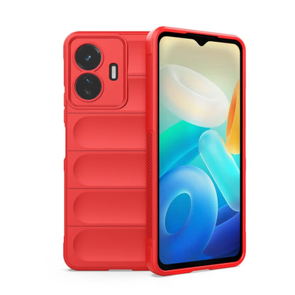 For vivo Y77 5G Global Magic Shield TPU + Flannel Phone Case(Red) - vivo Cases by buy2fix | Online Shopping UK | buy2fix