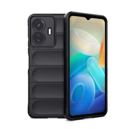 For vivo Y77 5G Global Magic Shield TPU + Flannel Phone Case(Black) - vivo Cases by buy2fix | Online Shopping UK | buy2fix