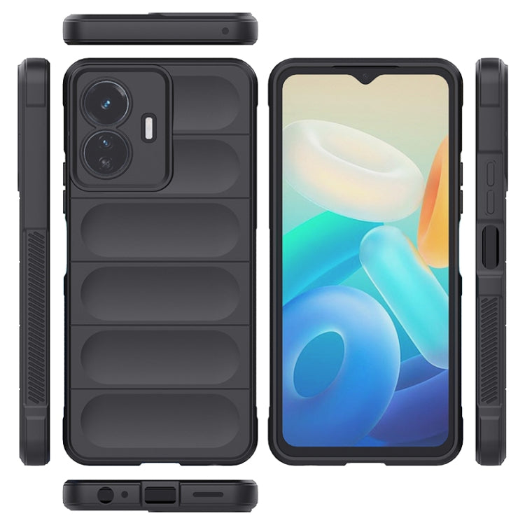For vivo Y77 5G Global Magic Shield TPU + Flannel Phone Case(Black) - vivo Cases by buy2fix | Online Shopping UK | buy2fix