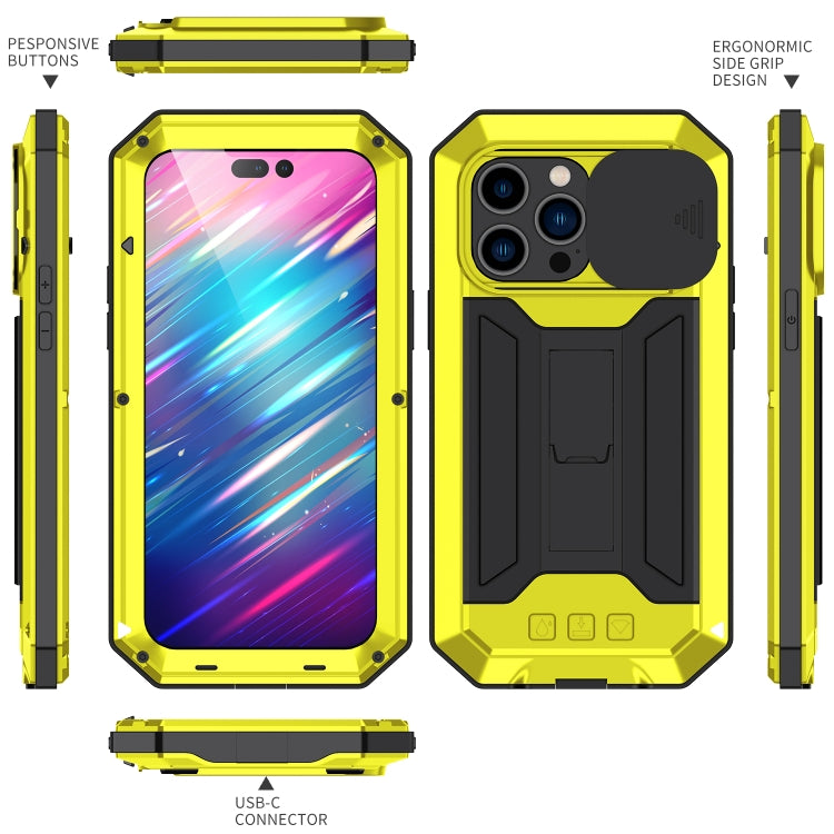 For iPhone 14 Pro R-JUST Shockproof Life Waterproof Dust-proof Case(Yellow) - iPhone 14 Pro Cases by R-JUST | Online Shopping UK | buy2fix