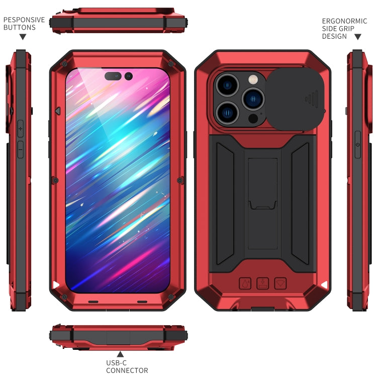 For iPhone 14 Pro R-JUST Shockproof Life Waterproof Dust-proof Case(Red) - iPhone 14 Pro Cases by R-JUST | Online Shopping UK | buy2fix