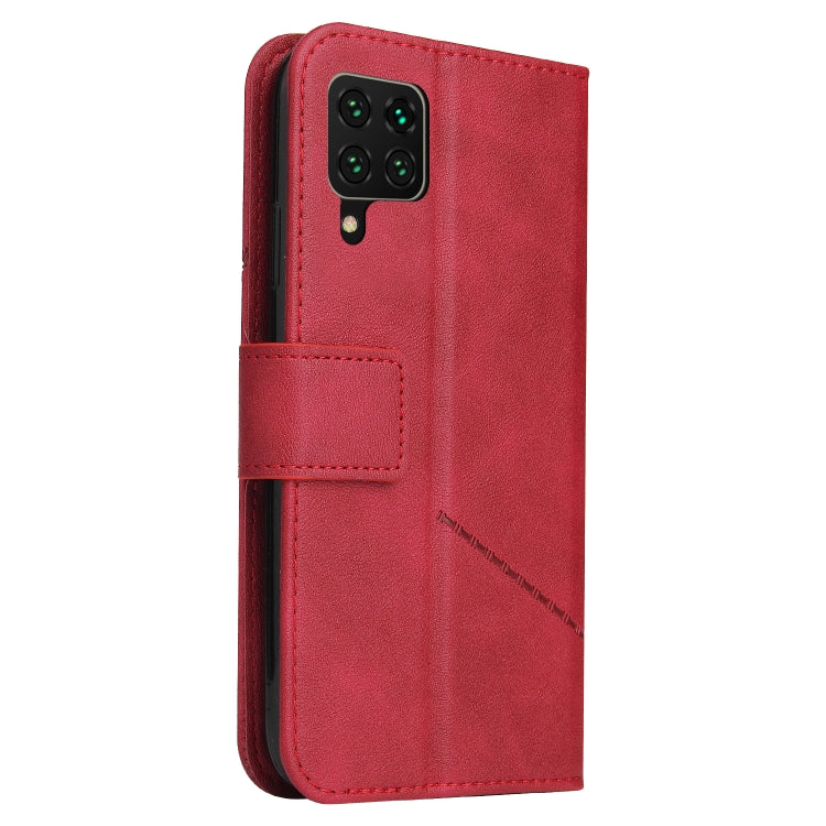 For Huawei P40 Lite GQUTROBE Right Angle Leather Phone Case(Red) - Huawei Cases by GQUTROBE | Online Shopping UK | buy2fix