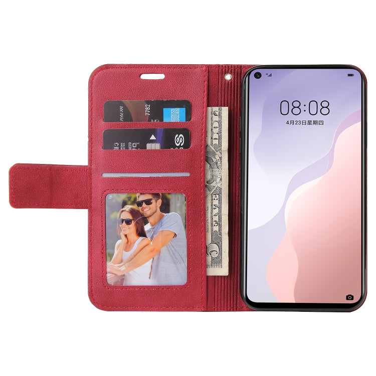 For Huawei nova 7 SE GQUTROBE Right Angle Leather Phone Case(Red) - Huawei Cases by GQUTROBE | Online Shopping UK | buy2fix