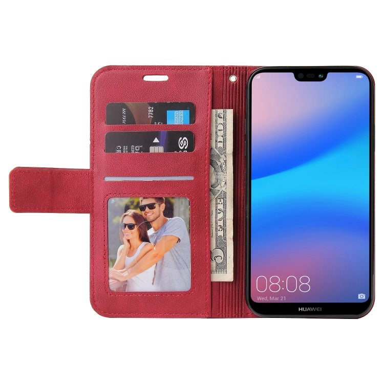 For Huawei P20 Lite GQUTROBE Right Angle Leather Phone Case(Red) - Huawei Cases by GQUTROBE | Online Shopping UK | buy2fix