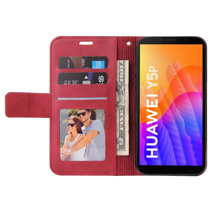 For Huawei Y5p / Honor 9S GQUTROBE Right Angle Leather Phone Case(Red) - Huawei Cases by GQUTROBE | Online Shopping UK | buy2fix