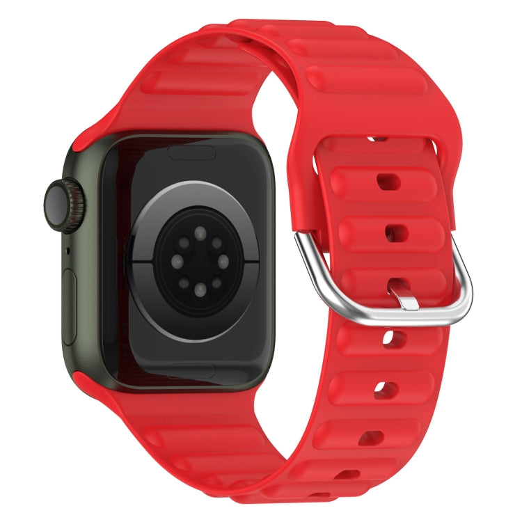 Ocean Ripple Watch Band For Apple Watch Series 8&7 45mm / SE 2&6&SE&5&4 44mm(Red) - Watch Bands by buy2fix | Online Shopping UK | buy2fix