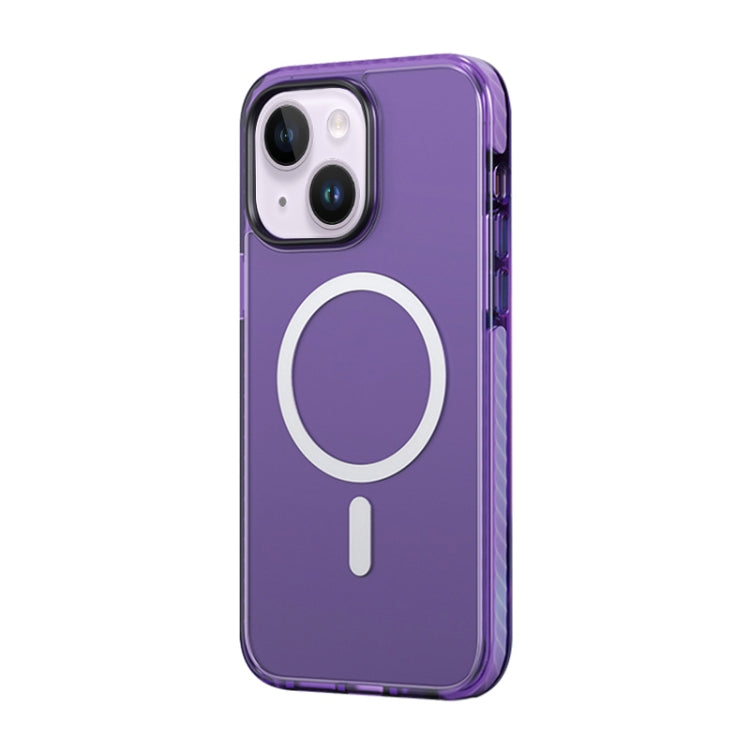 For iPhone 14 ROCK Double-layer Armor Shield MagSafe Magnetic Phone Case (Purple) - iPhone 14 Cases by ROCK | Online Shopping UK | buy2fix