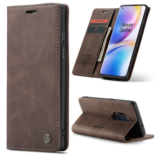 For OnePlus 8 Pro CaseMe Multifunctional Horizontal Flip Leather Case, with Card Slot & Holder & Wallet(Coffee) - OnePlus Cases by CaseMe | Online Shopping UK | buy2fix