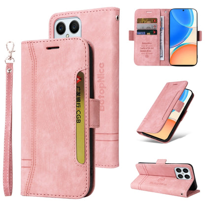 For Honor X8 BETOPNICE Dual-side Buckle Leather Phone Case(Pink) - Honor Cases by BETOPNICE | Online Shopping UK | buy2fix