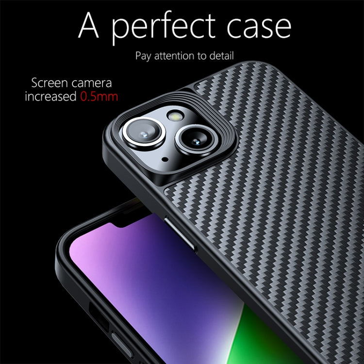 For iPhone 14 wlons Magsafe Carbon Fiber Kevlar TPU Phone Case(Black) - iPhone 14 Cases by wlons | Online Shopping UK | buy2fix